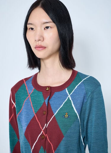 LN-CC® - Vivienne Westwood: Argyle Cropped Cardigan - Green Vivienne Westwood Argyle Cropped Cardigan Green vvw0265022