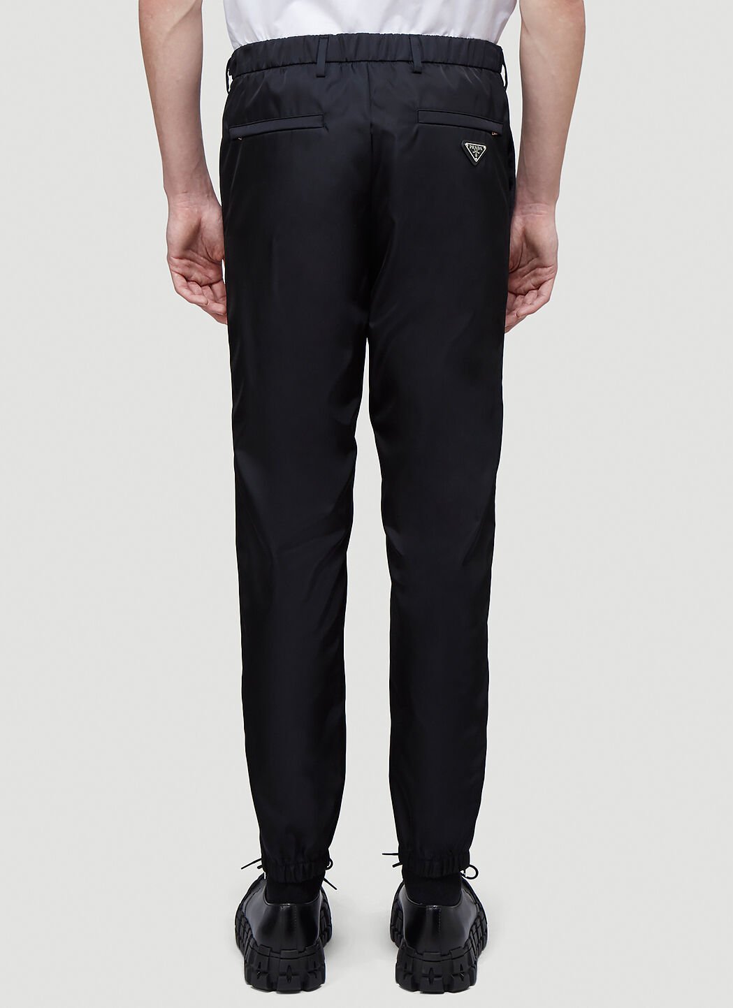 Prada Nylon Zipped Cuff Pants in Black LN CC