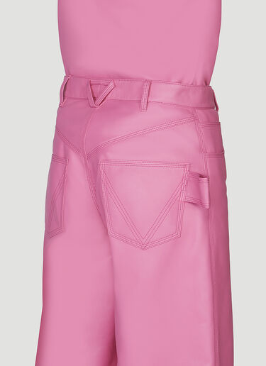 Bottega Veneta Leather Bermuda Shorts Pink bov0247007