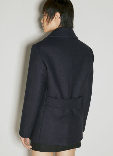 Prada Double-Breasted Wool Jacket Navy pra0254002