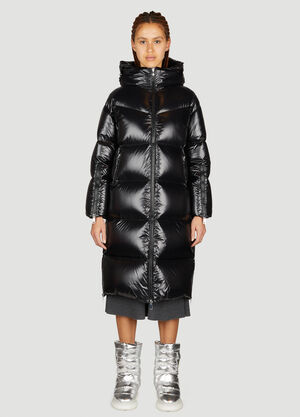 Moncler Huppe Long Down Coat Black mon0254021