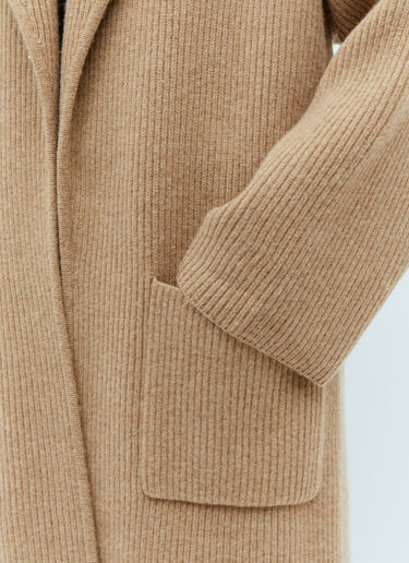 TOTEME Rib-Knit Cardi Coat Beige tot0255028