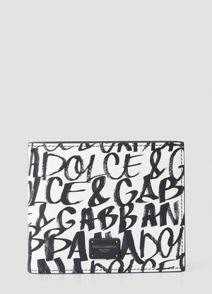 Dolce & Gabbana Graffiti Print Bifold Wallet White dol0145027