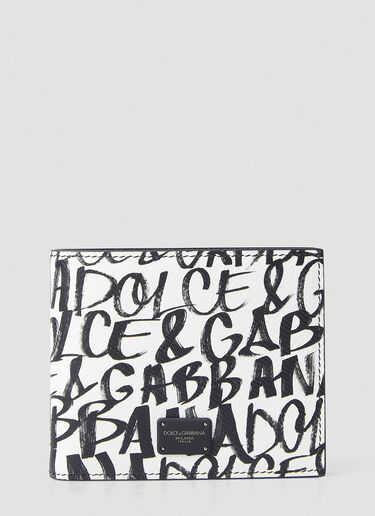 Dolce & Gabbana 涂鸦印花双折钱包 白色 dol0145027