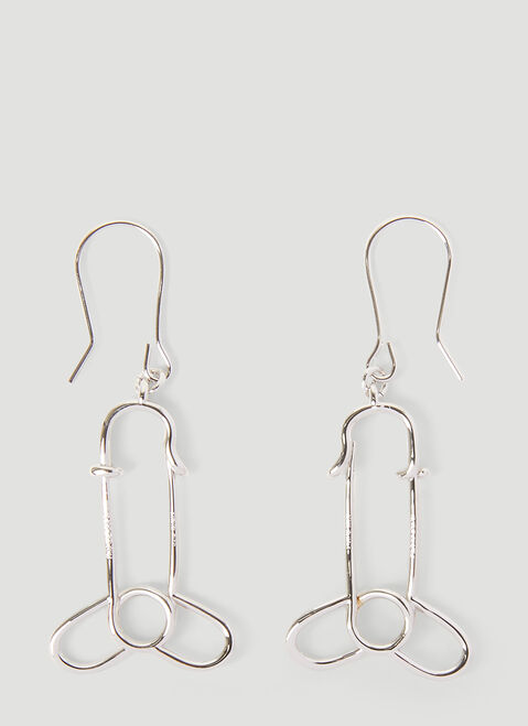 JW Anderson Phallic Pendant Earrings Beige jwa0154013