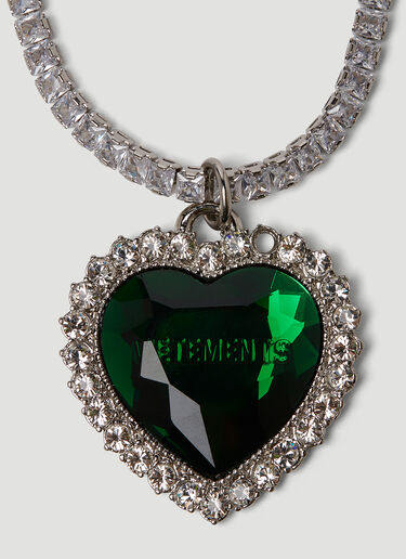 VETEMENTS Crystal Heart Necklace Green vet0150024