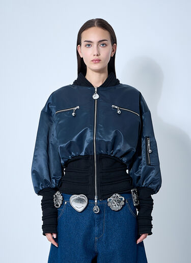 Chopova Lowena Little Birdy Bomber Jacket Blue cho0360011