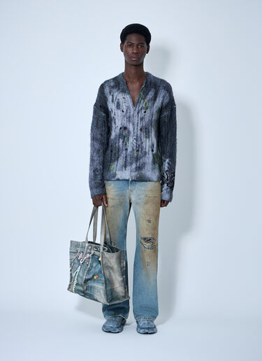 Acne Studios プリント入りジップアップセーター  ブラック acn0160003