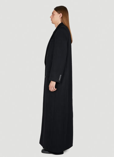 Saint Laurent Extra Long Wool Coat Black sla0154012