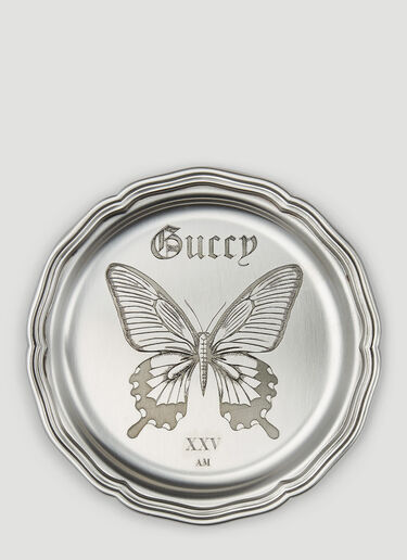 Gucci Set of Two Sun and Butterfly Coasters Silver wps0680045