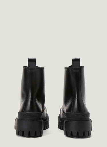 Balenciaga Strike 20MM Lace-Up Boots Black bal0243043
