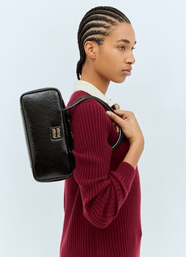 Beau Naplak Patent Leather Shoulder Bag Miu Miu Beau Naplak Patent Leather Shoulder Bag Black miu0259031