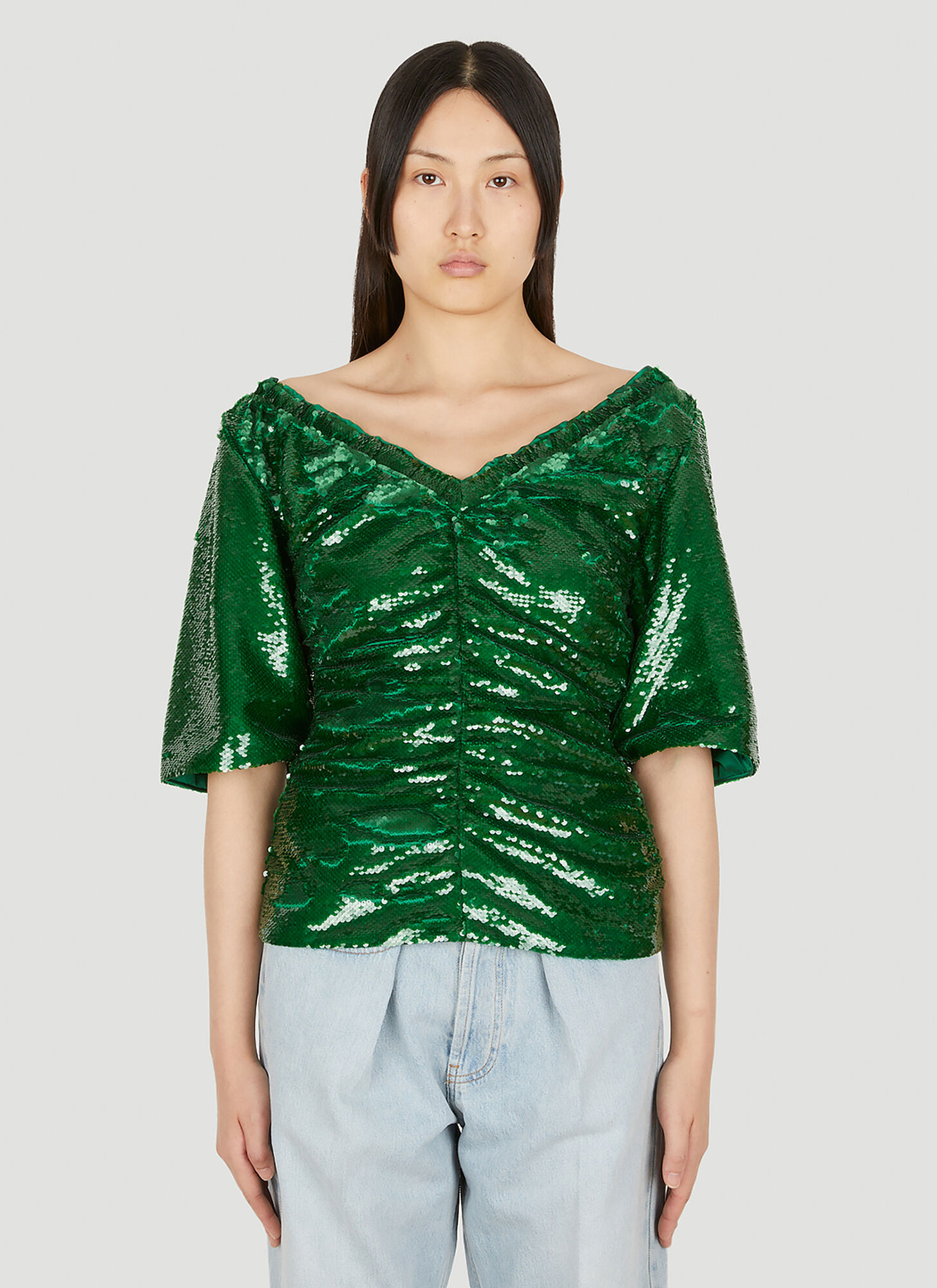 Ganni Top Female Green ModeSens