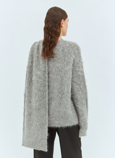 TOTEME Draped-Scarf Sweater Grey tot0259041