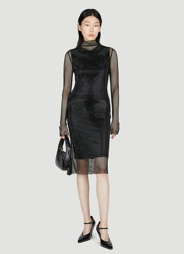 Sportmax Noemi Rhinestone Mesh Top Black spx0253021