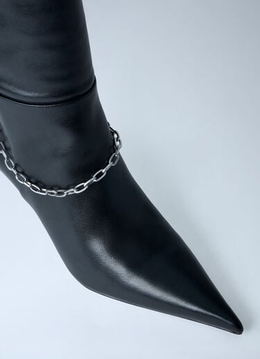 Alexander Wang Chain Detail Knee-High Leather Boots Black awg0263044