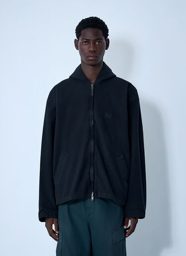 Logo Motif Zip-Up Jacket Balenciaga Logo Motif Zip-Up Jacket Black bal0161012