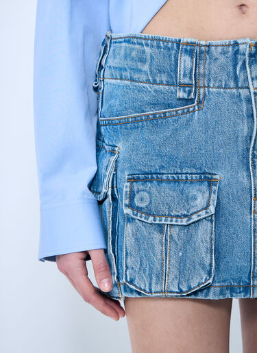Alexander Wang Cargo Denim Mini Skirt Blue awg0259027