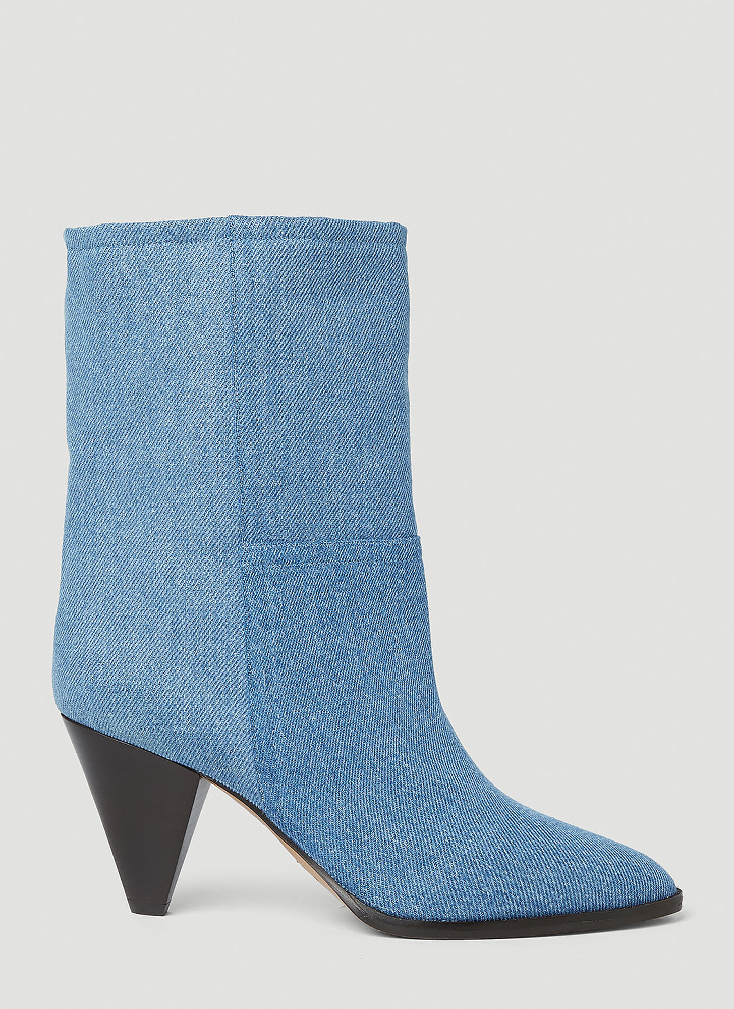 Shop Isabel Marant Denim Rouxa Boots In Blue