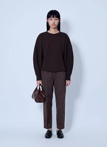 LN-CC® - Max Mara: Structured Crewneck Sweatshirt - Dark Brown Max Mara Structured Crewneck Sweatshirt Dark Brown max0266039