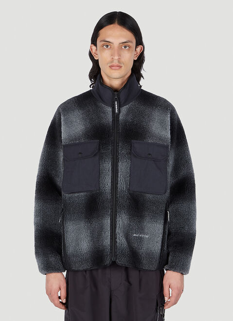 And Wander Check Boa Jacket Black anw0152002