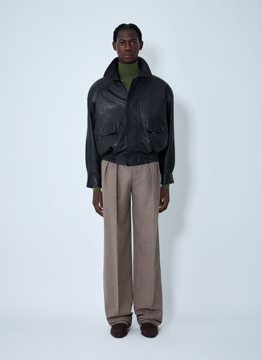 Leather Blouson Jacket Saint Laurent Leather Blouson Jacket Black sla0162008