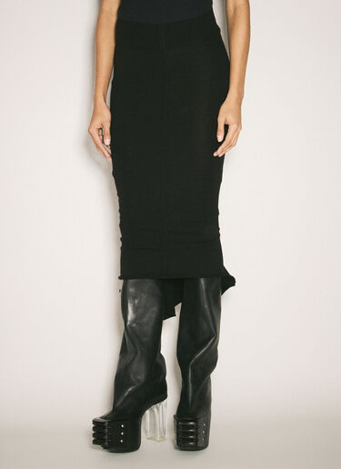 Rick Owens 니트 미디 스커트  블랙 ric0258007