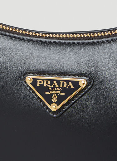 Prada Arqué Leather Shoulder Bag Black pra0254026