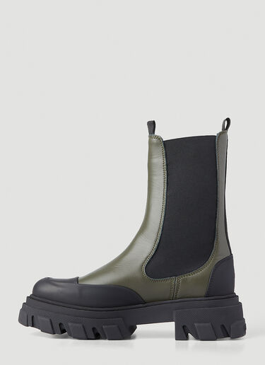 Leather Chelsea Boots GANNI Leather Chelsea Boots Khaki gan0246042