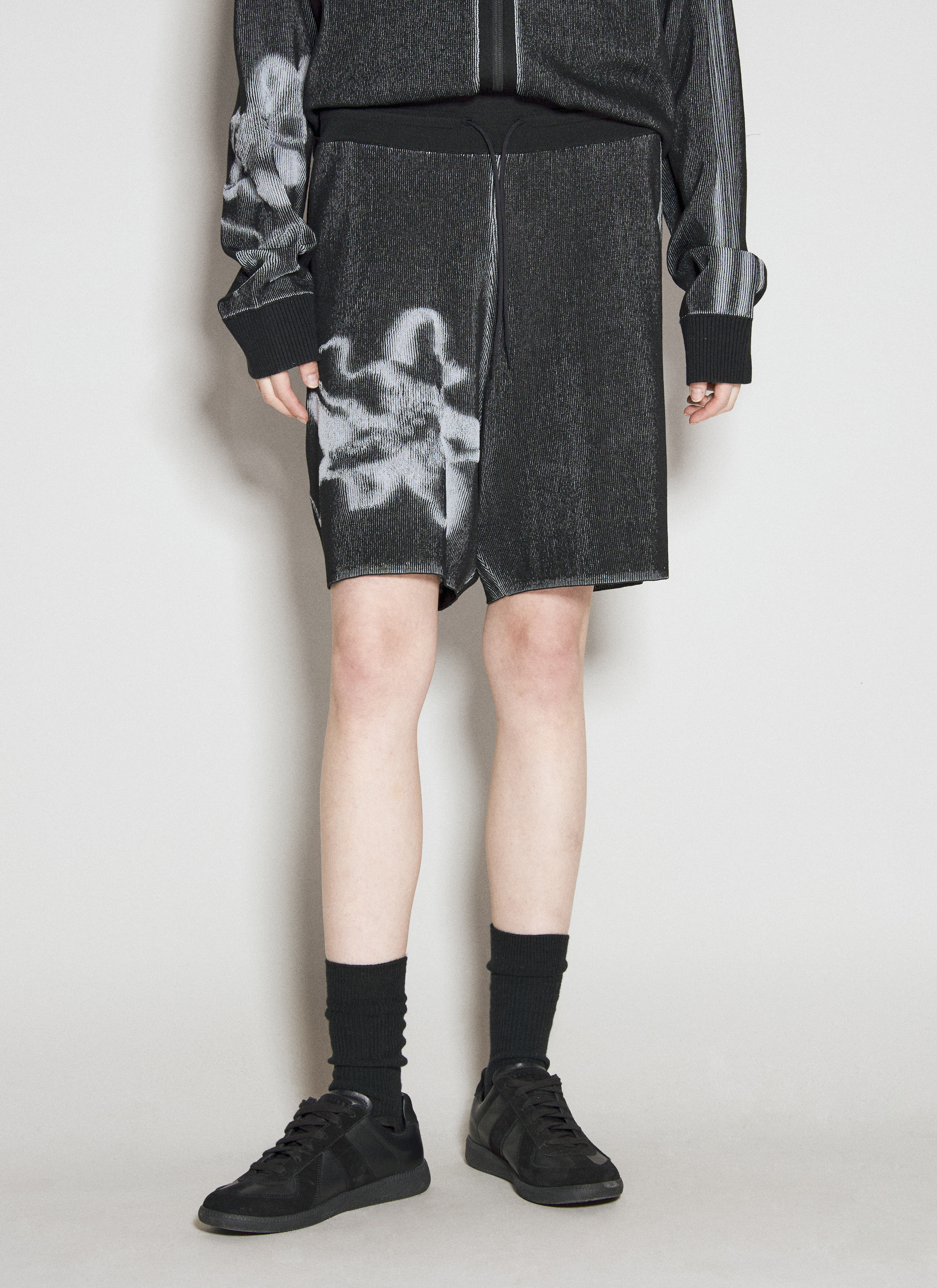 Y-3 Women's' GFX Knit Shorts in Black | LN-CC®