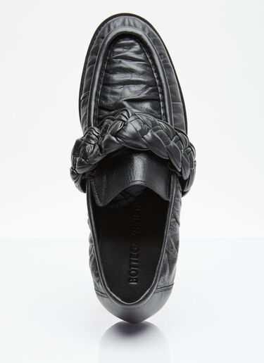Knotted Leather Loafers Bottega Veneta Knotted Leather Loafers Black bov0255022