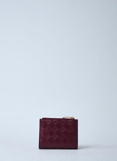 Bottega Veneta Small Intrecciato Bi-Fold Wallet Burgundy bov0260020