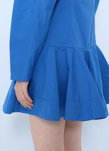 LN-CC® - GANNI: Stretch Cotton Mini Shirt Dress - Blue GANNI Stretch Cotton Mini Shirt Dress Blue gan0265001