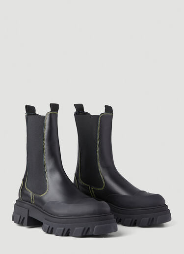 GANNI Leather Chelsea Boots Black gan0246036