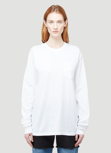 Silent Sound Lymphocytes Long-Sleeved T-Shirt White sls0343001