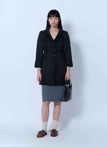 LN-CC® - Miu Miu: Single-Breasted Double Wool Coat - Dark Grey Miu Miu Single-Breasted Double Wool Coat Dark Grey miu0266124
