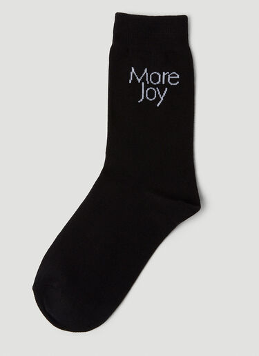 More Joy 标语袜子三件套 黑 mjy0349030