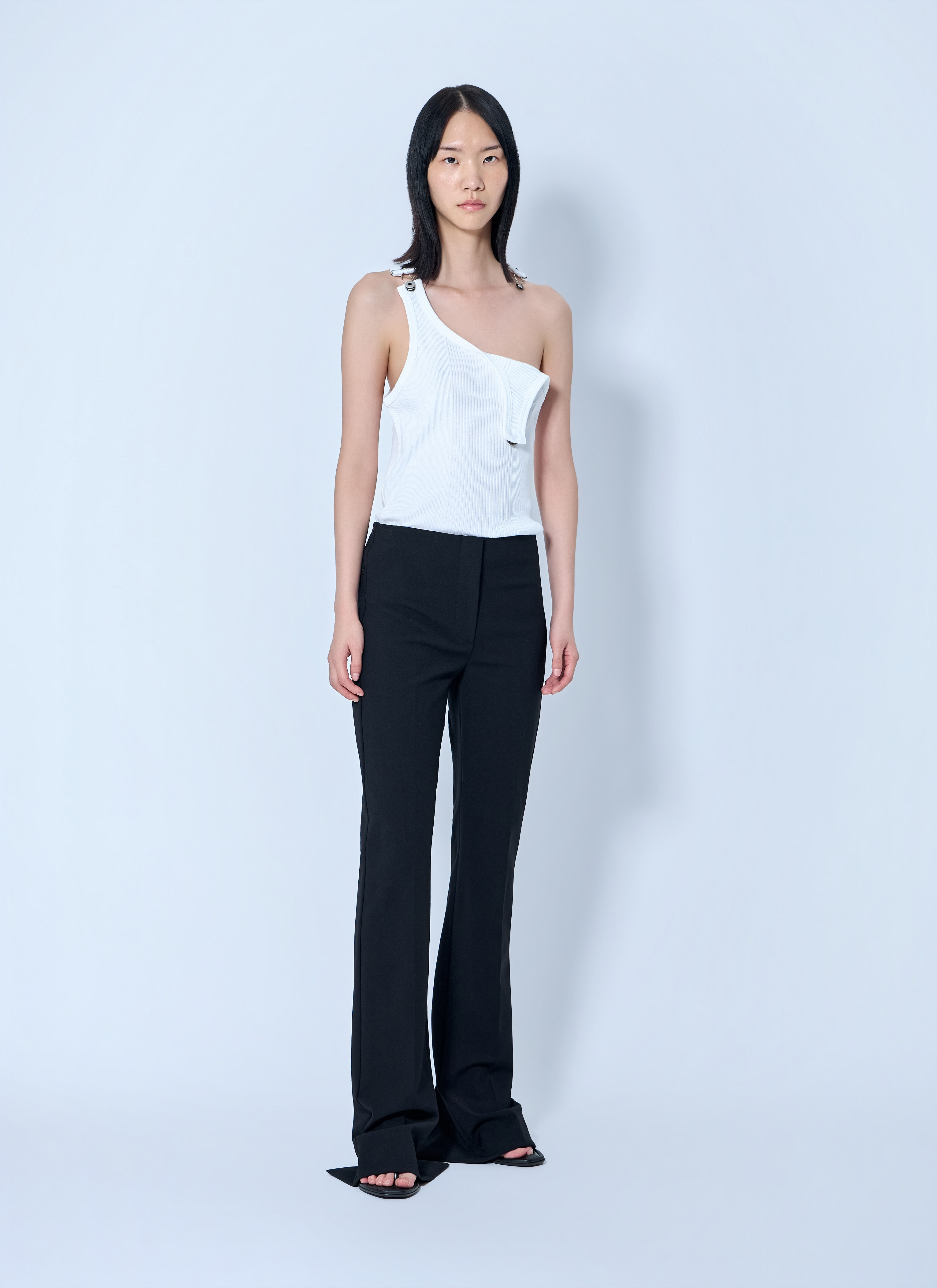 Jean Paul Gaultier Women's' Ribbed Tank Top with Metallic Hardware