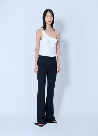 Jean Paul Gaultier Ribbed Tank Top with Metallic Hardware White jpg0364003