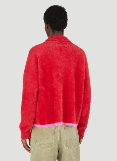 Jacquemus Fluffy Knit Polo Shirt Red jac0154011