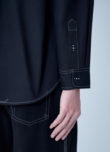 Story mfg. Contrast Stitch Utility Shirt Black str0163002