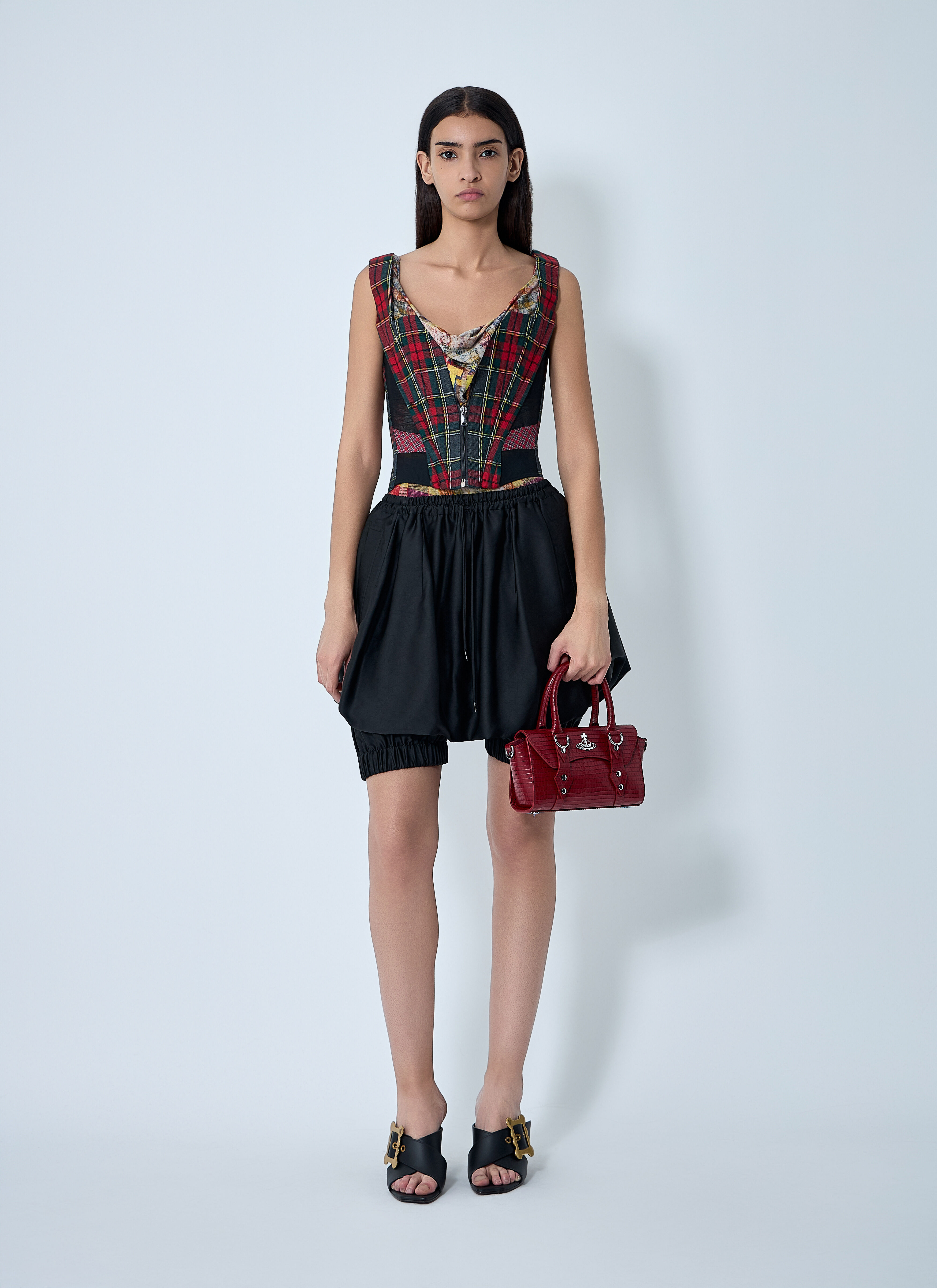 Vivienne Westwood Women's' Juliet Check Corset in Green | LN-CC®