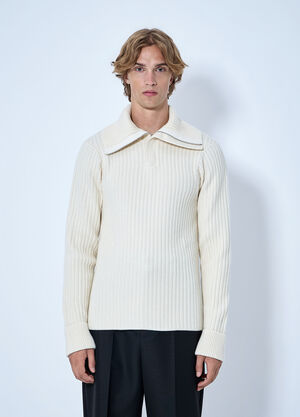 Bottega Veneta Ribbed Knit Sweater Beige bov0165012