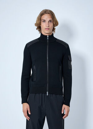 Moncler Zip-Up High-Neck Sweater Black mon0165021
