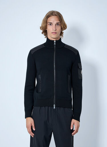 LN-CC® - Moncler: Zip-Up High-Neck Sweater - Black Moncler Zip-Up High-Neck Sweater Black mon0165021