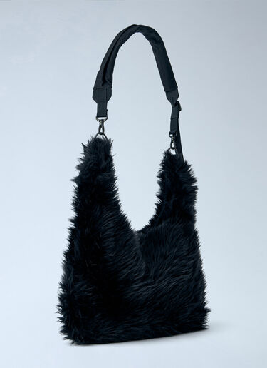 LN-CC® - Yohji Yamamoto: 3 Way Shoulder Strap Fur Bag - Black Yohji Yamamoto 3 Way Shoulder Strap Fur Bag Black yoy0263011