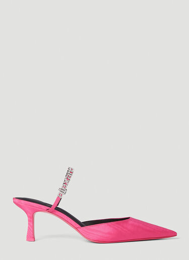 Alexander Wang Delphine Logo Strap Mules Pink awg0251053