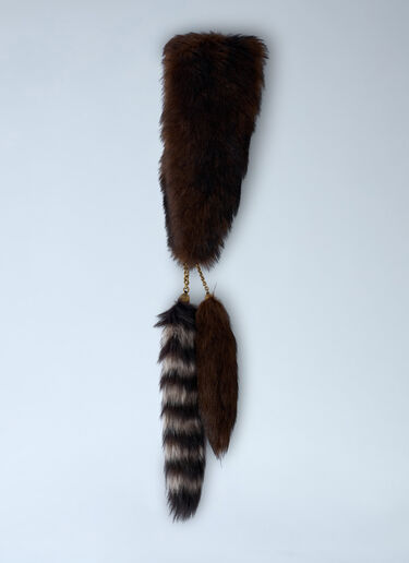 Treasure Tails Shearling Scarf Chloé Treasure Tails Shearling Scarf Brown chl0262016