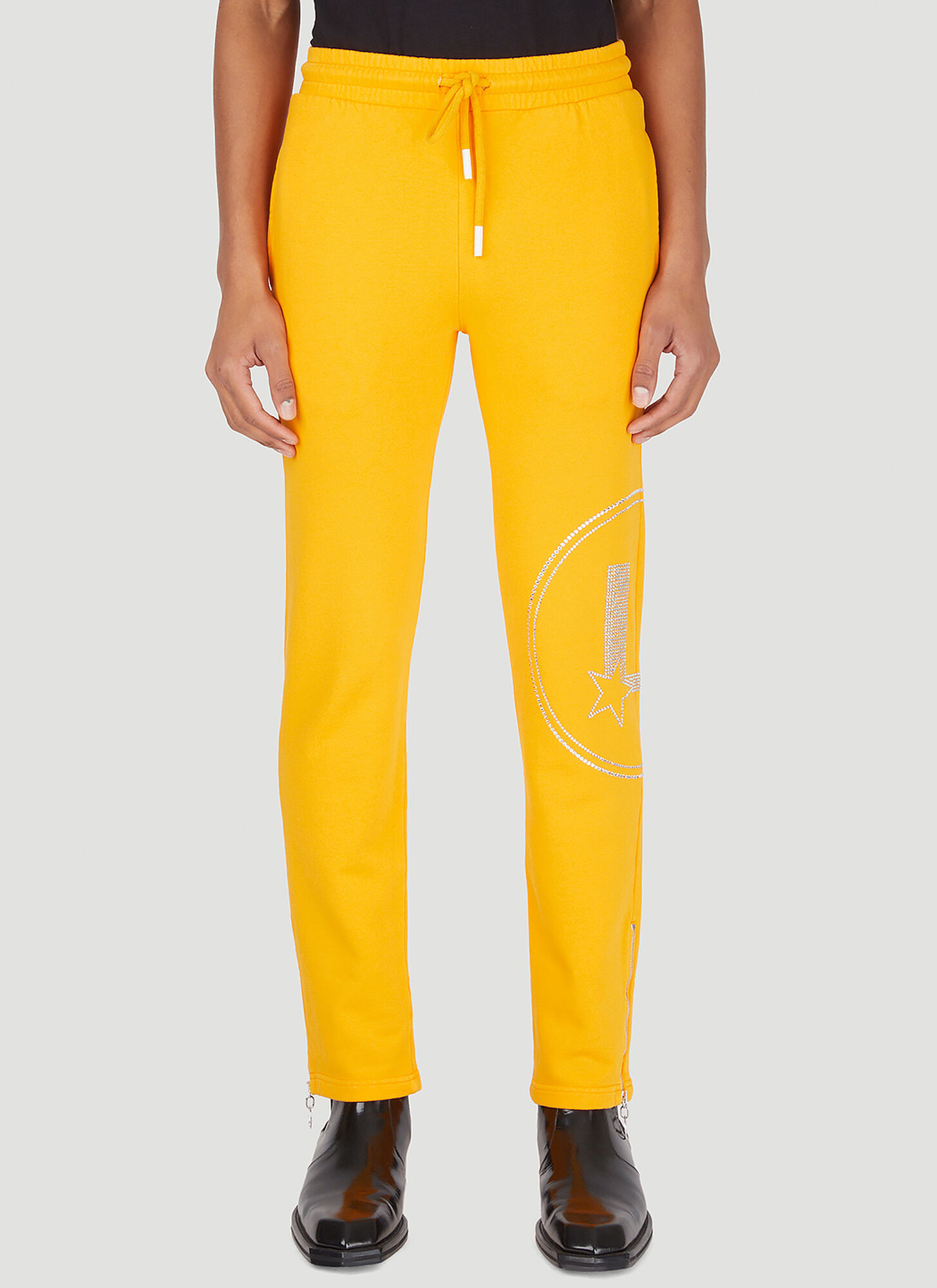 Lourdes Sequin Graphic Track Trousers Unisex Orange