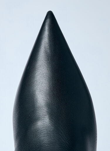TOTEME Sharp Knee-High Leather Boots Black tot0259035